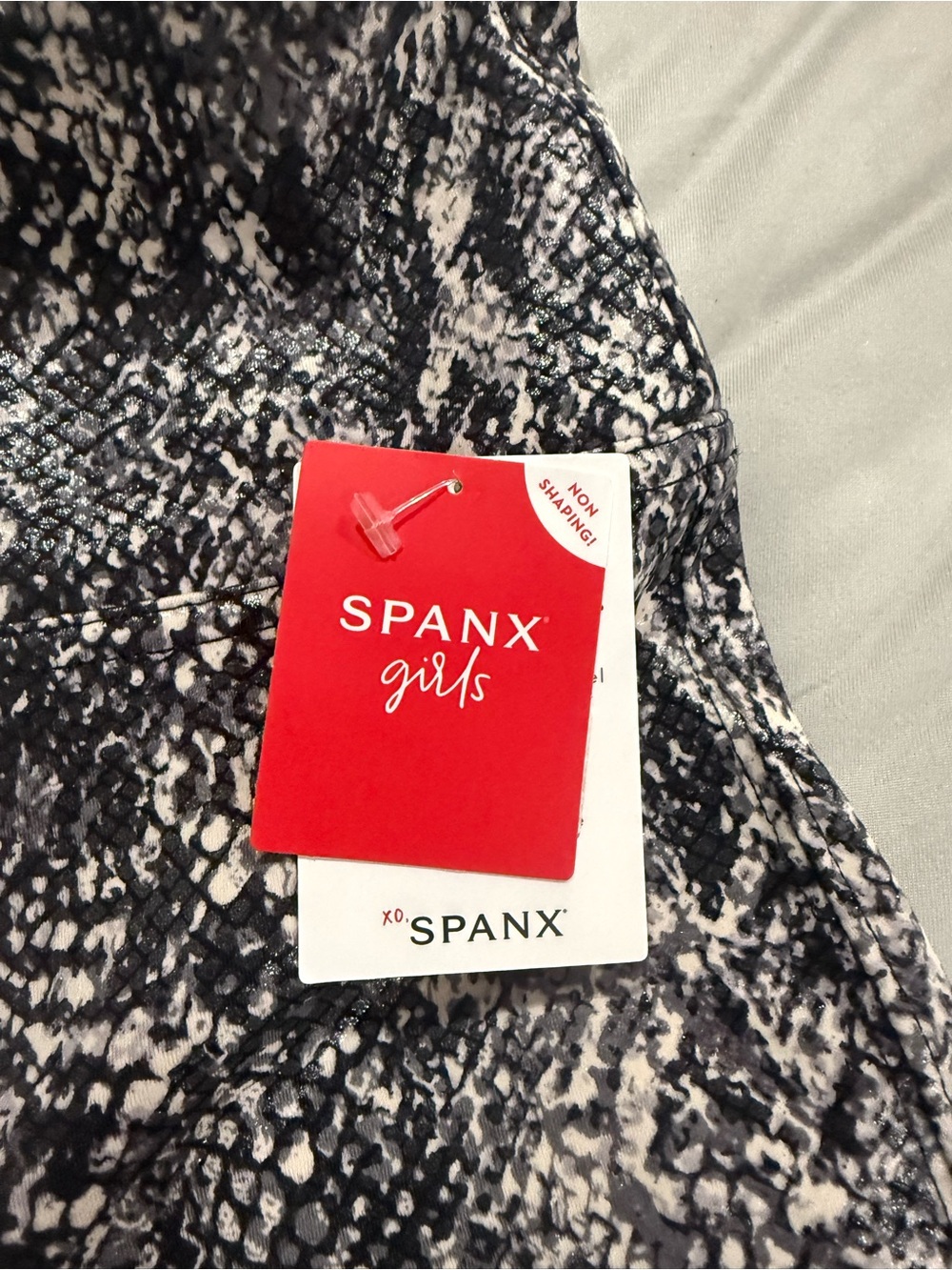 SPANX Girls Black and White Abstract Print Leggings